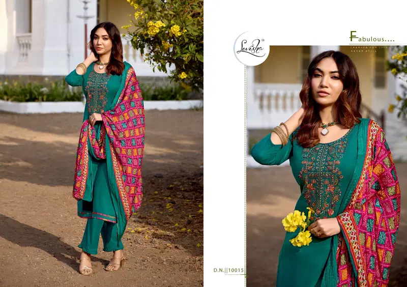 Levisha Nivisha Vol 10 Rayon Embroidered Dress Material Collection